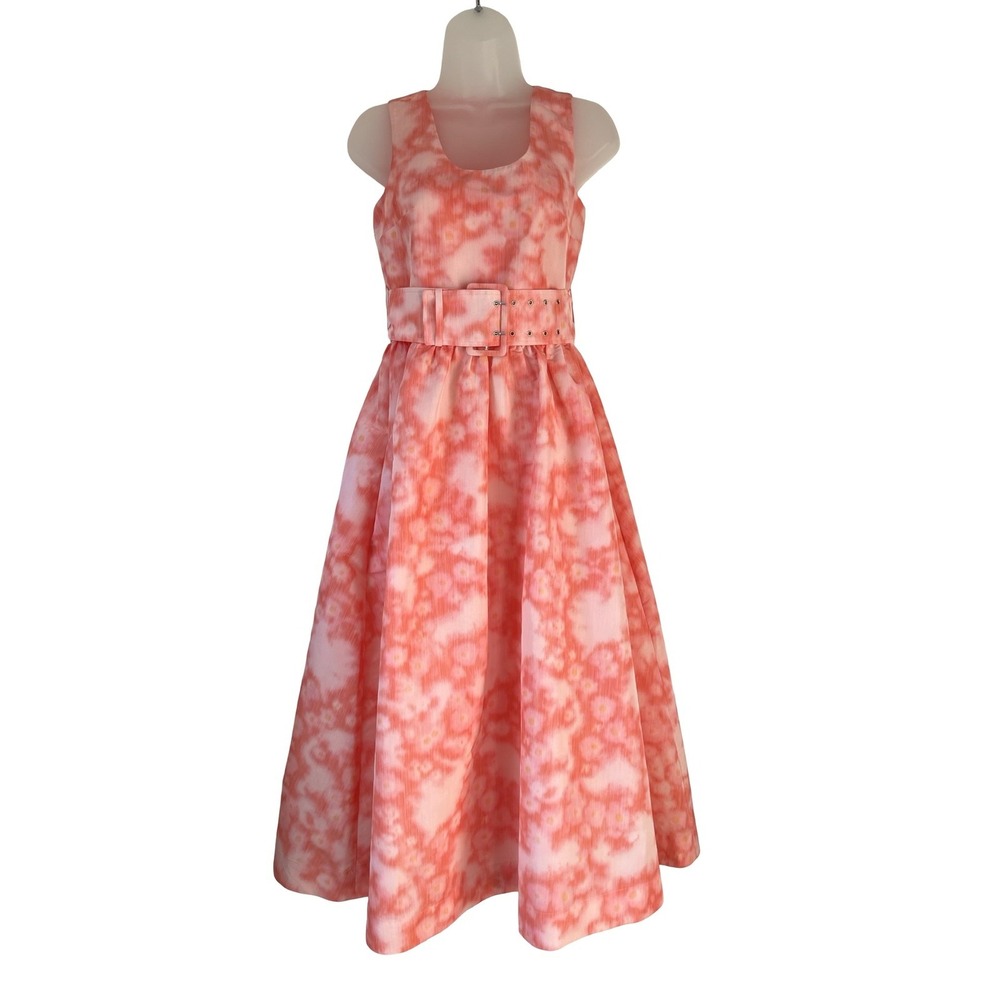 Molly Goddard Abstract Floral Tie Dye Tent Dress Pink Orange Princess Garden 2 - Picture 5 of 16